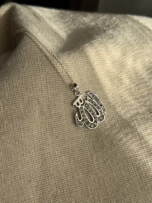 CAPO By Aytaç Yamaç 925 Ayar Gümüş Allah Yazılı Zirkon Taşlı Kolye