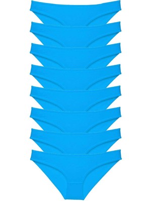 Çamaşır Kenti 8 Adet Süper Eko Set Likralı Kadın Slip Külot Mavi