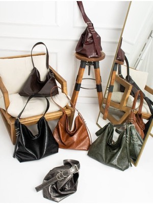 Özüm Takı Kadın Büyük Boy A Kalite Taba Omuz Kol ve Omuz Çantası