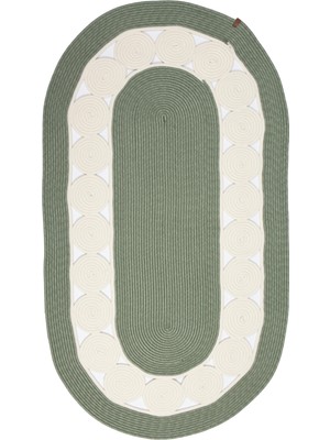 Halı Sepeti Reygon Ege 3 Haki Dekoratif El Örgüsü Kilim Yolluk Halı