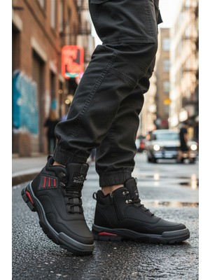 Walkway 444 Kaymaz Soğuğa Dirençli Siyah-Kırmızı Unisex Bot