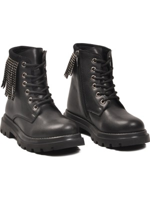 Cool Alya F Siyah Polarlı Kaymaz Taban Kız Çocuk Bot