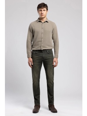 Lee Cooper Jagger Normal Bel Dar Kesim Düz Paça Abigail Wild Khaki Erkek Jean Pantolon