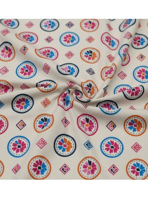 Podyum Baskı Renkli Çiçekli Dijital Baskılı Döşemelik Koltuk Kumaşı Kaliteli Esnemeyen Kumaş 100X140 cm