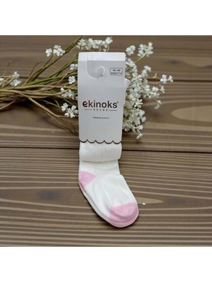 Ekinoks Garnili Koton Dikişsiz Kız Çocuk Külotlu Çorap - RYZEÇ003 - Ekru - 1 - 2  Yaş Ekru