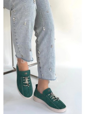 LTG Nova Warte Yeşil Süet Bağcıklı Spor Ayakkabı