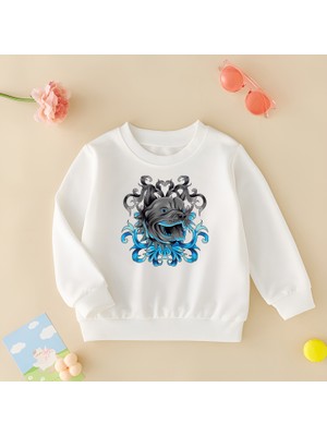 Cda Premium Mavi Pitbull Unisex Çocuk Sweatshirt