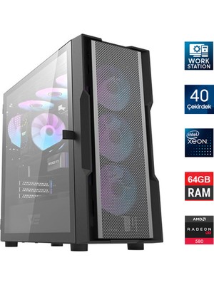 Turbox Xeon E5 2670 V2 Çift Işlemcili 40 Çekirdek 64GB 1tb Nvme RX580 Workstation Oem Paket