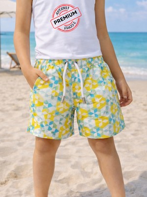 Casabony Erkek Çocuk Baskılı Deniz Şort Mayo Astarlı