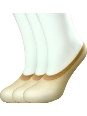 Çamaşır Kenti Düşük Kesim Dikişsiz Kaçmaya Dayanıklı Ten Transparan Babet Çorabı 36-41 [ 3 Çift ]