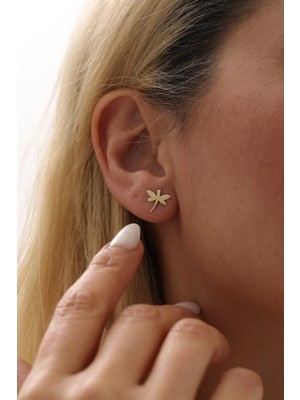 Yavuz Kuyumculuk 14 Ayar Altın Yusufçuk Top Küpe