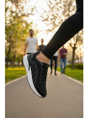 Enoch Erkek Spor ve Yürüyüş Ayakkabısı Tam Ortopedik Tabanlı Triko Örgü ve Şeritli Hafif Model