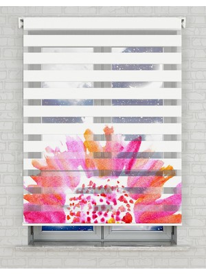 BRIGHTCOVER Renkli Papatya Baskılı Zebra Perde - Gece Gündüz Kullanıma Uygundur - Mutfak Perdesi | Kokusuz Mürekkeple Basılmış  Zebra Perdeler ile Sende Tarzını Yansıt! | 1 Dakikada Pratik Montaj