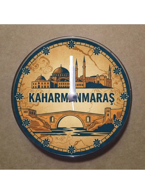 Bsb Kahramanmaraş Temalı Magnet Saat Buzdolabı Süsü Duvar Saati 10,5cm MS1053