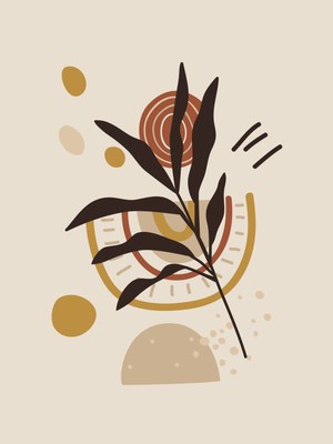 Fuart.Co Boho Kahve Dallar Bohem Serisi Duvar Posteri Dijital Baskı (Çerçevesiz) Hbfu