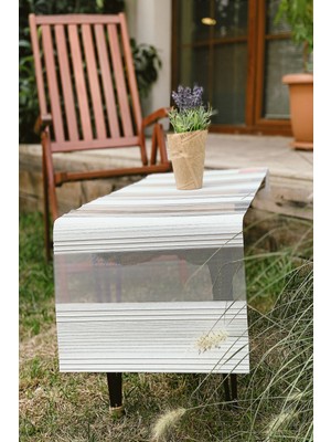 Arma House Gümüş Işıltılı Modern Lazer Kesim Runner