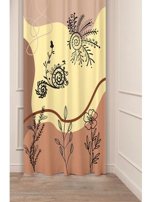 Greendecor Otantik, Anadolu, Etnik,bohem Desenli Özel Tasarım Dijital Baskılı (Tek Kanat) Modern Şık Fon Perde