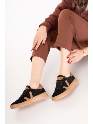 Gondol Içi Dışı Hakiki Deri Süet Anatomik Taban Hafif Spor Ayakkabı ES.170 - Siyah Süet - 37 Siyah Süet