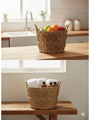 Panalı Oval Organize Sepet Orta 36X24X25 cm