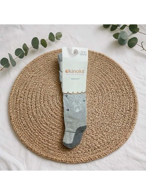 Ekinoks Tavşanlı Dikişsiz Koton Kız Çocuk Külotlu Çorap - RYZEÇ015 - Gri - 0 - 12 Ay Gri