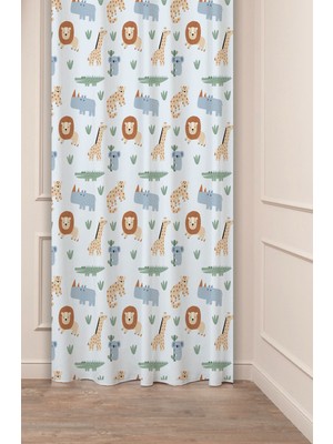 Greendecor Bohem Geometrik Çizgi Şekiller Özel Tasarım Desenli Dijital Baskılı (Tek Kanat) Modern Şık Fon Perde