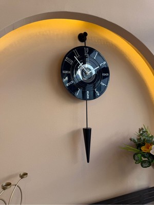 MetaQuartz Aksesuar Galileo Led'li - Blackberry - 12-24H - (34*85 Cm) , Ledli Duvar Saati