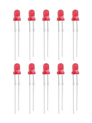 Voltaj 3mm Kırmızı LED Paketi - 10 Adet