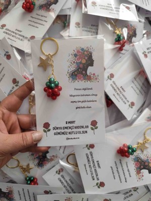 8 Mart Dünya Kadınlar Günü Hediyesi 5 Adet Anahtarlık