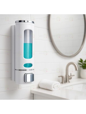 MAİN SHOP Banyo Mutfak Lavabo Sabunluk Manuel Şampuan Sıvı Tutucu 400 ml ( 1 Adet Sabunluk ) M-52