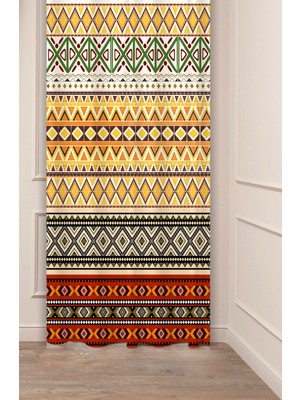 Greendecor Otantik, Anadolu, Etnik Desenli Özel Tasarım Dijital Baskılı (Tek Kanat) Modern Şık Fon Perde