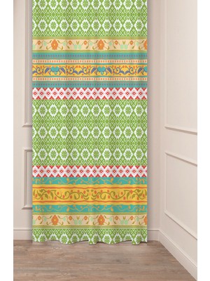 Greendecor Otantik, Anadolu, Etnik Desenli Özel Tasarım Dijital Baskılı (Tek Kanat) Modern Şık Fon Perde