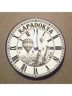 Bsb Kapadokya Temalı Magnet Saat Buzdolabı Süsü Duvar Saati 10,5cm MS2025