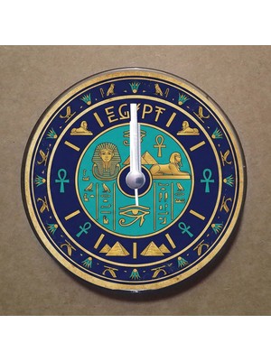 Bsb Mısır Temalı Magnet Saat Buzdolabı Süsü Duvar Saati 10,5cm MS3010