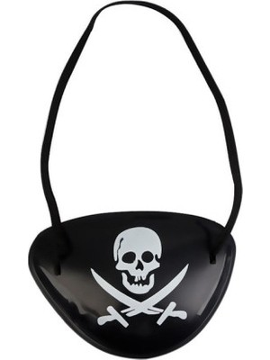 Homevia Siyah Renk Kuru Kafa Baskılı Plastik Korsan Göz Maskesi Korsan Göz Bandı