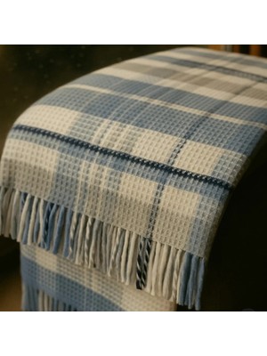 Dinarsu Cozy Life Pamuklu Püsküllü Skoç Tv Battaniyesi Inka Yeni Pembe Gri 130 x 170 cm