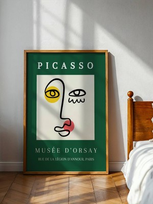 Fuart.Co Picasso Soyut Portre Picasso Sanatı Poster Dijital Baskı Poster (Çerçevesiz) Psfu