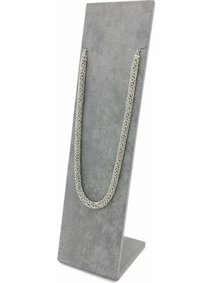 Megass Dekor Moscow Model Süet Kumaş Gri Renk 40/10 cm Ayaklı Takı Sergileme Standı