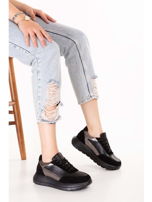 Gondol Içi Dışı Hakiki Deri Anatomik Taban Hafif Spor Ayakkabı ARS.502 - Siyah - 40 Siyah