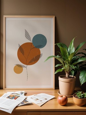 Fuart.Co Boho Dokulu Dal Bohem Serisi Duvar Posteri Dijital Baskı (Çerçevesiz) Hbfu