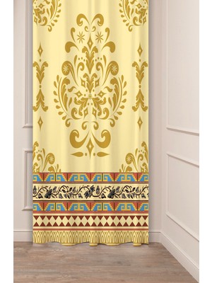 Greendecor Otantik, Anadolu, Etnik,bohem Desenli Özel Tasarım Dijital Baskılı (Tek Kanat) Modern Şık Fon Perde