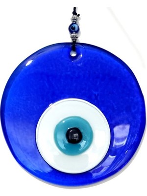 Homevia Şeffaf Mavi El Yapımı Cam Nazar Boncuğu Duvar Süsü Hediyelik Eşya