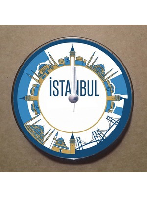 Bsb Istanbul Temalı Magnet Saat Buzdolabı Süsü Duvar Saati 10,5cm MS1033