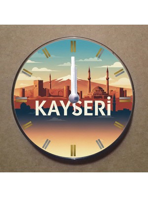 Bsb Kayseri Temalı Magnet Saat Buzdolabı Süsü Duvar Saati 10,5cm MS1046