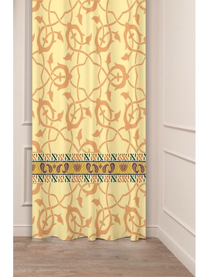 Greendecor Otantik, Anadolu, Etnik,bohem Desenli Özel Tasarım Dijital Baskılı (Tek Kanat) Modern Şık Fon Perde