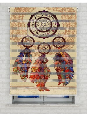 BRIGHTCOVER Makrome Baskılı Zebra Perde - Gece Gündüz - Mutfak Perdesi, Salon Perdesi, Genç Odası Perdesi | Kokusuz Mürekkeple Basılmış  Zebra Perdeler ile Sende Tarzını Yansıt! | 1 Dakikada Pratik Montaj