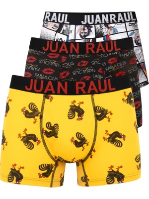 Deepsea Çok Renkli Erkek Boxer 3’lü Set Pamuklu Likralı Desenli & Renkli Boxer 2603127