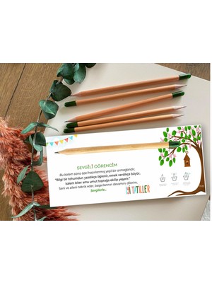 43 Cici Süsler Organizasyon Tohumlu Kurşun Kalem Karne Hediyesi Yeşeren Kalem 16 Adet