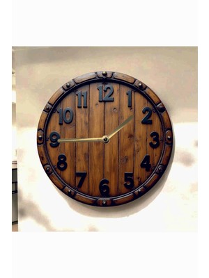 AA Shop Renkli Baskı Desenli Sayılı Hediyelik Ahşap Sessiz Tablo Duvar Saati 718