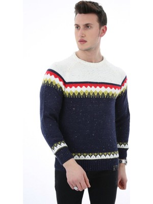 buğrahayalin Desenli Kalın Kışlık Erkek Günlük Triko Kazak