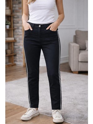 Bonıtalız 583 Yanları Zıncırlı Yuksek Bel 5 Cep Lıkralı  Dar Paca Pantolon